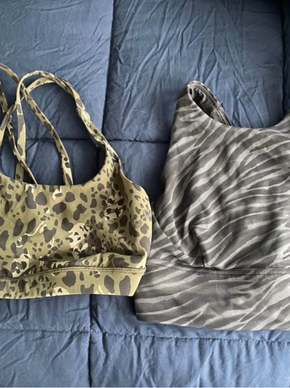 lululemon athletica Olive Leopard & Gray Zebra Crop Tops